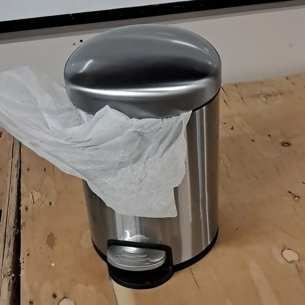 NWT Gedy G-Potty Satin Bathroom Bin 3 L, Stainless Steel